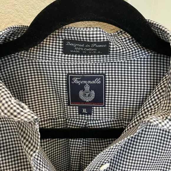 Faconnable women’s button down black/white check  long sleeve shirt - Picture 2 of 5